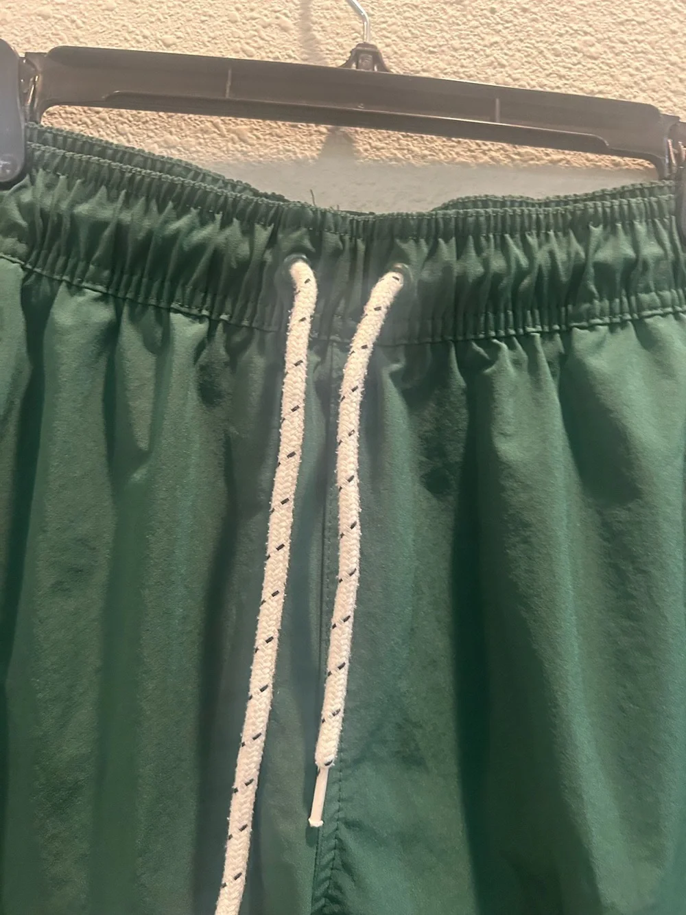 George Forest Green Swim Trunks with White Drawstring